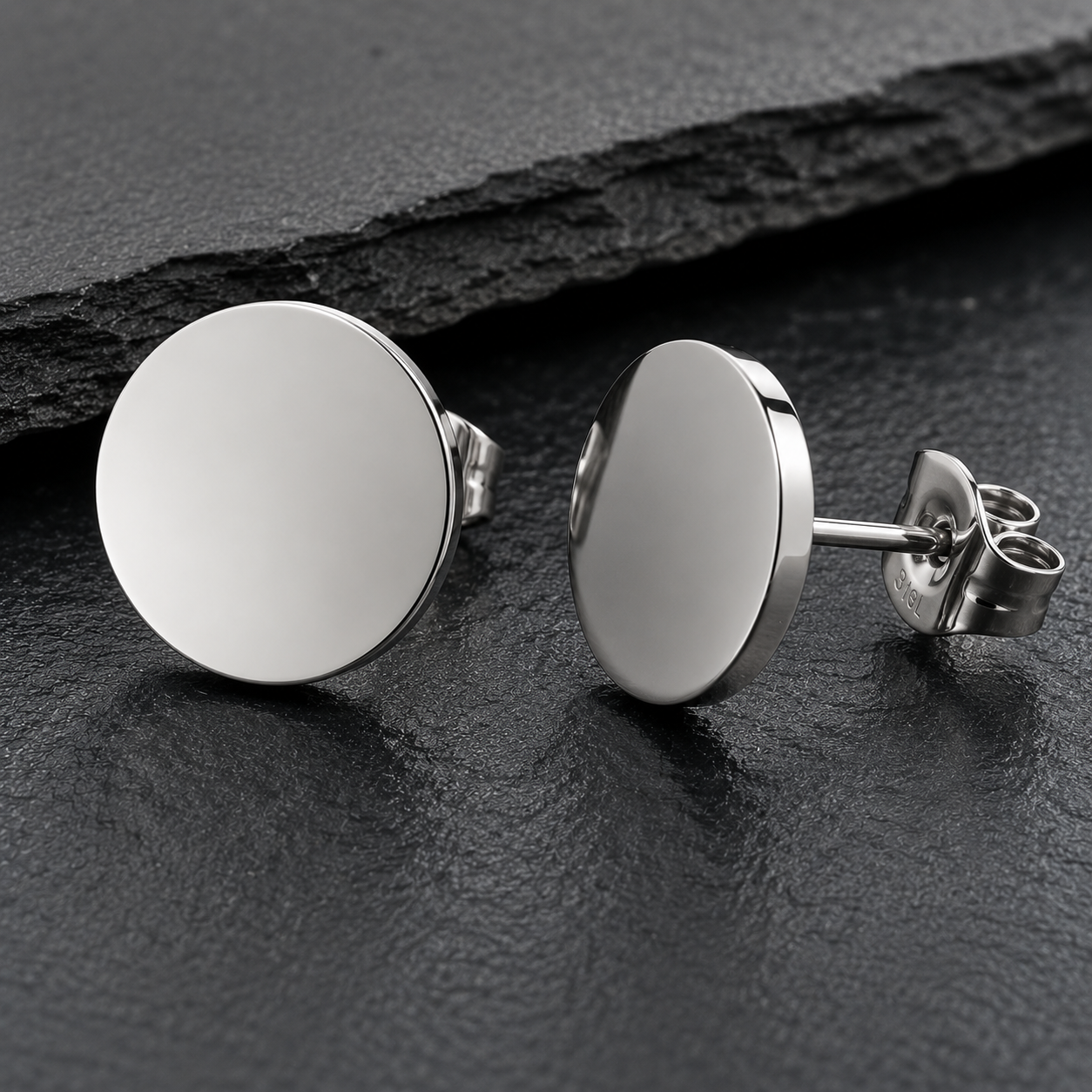 Geometric Circle Stud Earrings – Stainless Steel | Alkatran