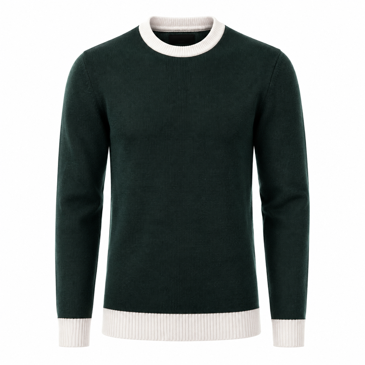 Forest Green Contrast Trim Sweater | Alkatran
